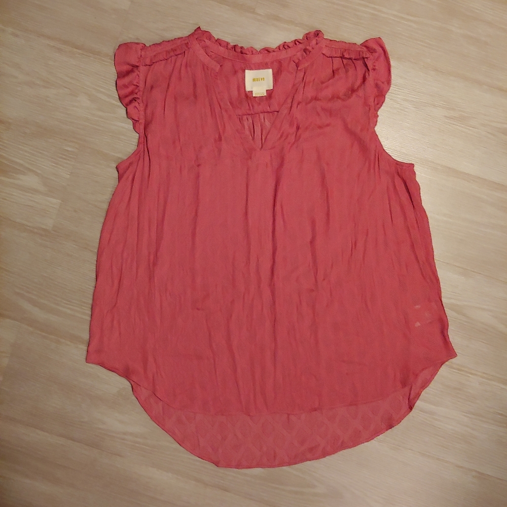 Anthropologie Maeve Flutter Sleeve Blouse, Sz M